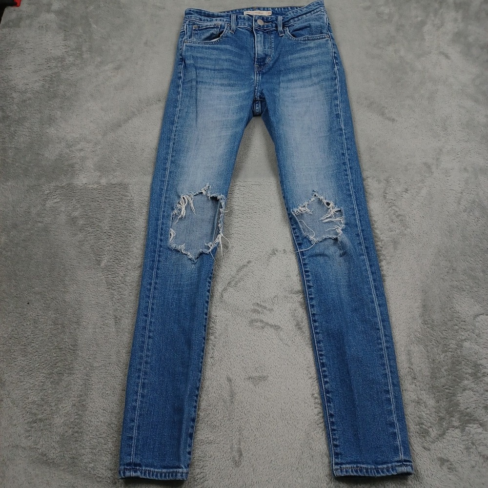 Levis 721 Jeans Womens 25 Blue Denim High Rise Skinny Casual Pockets